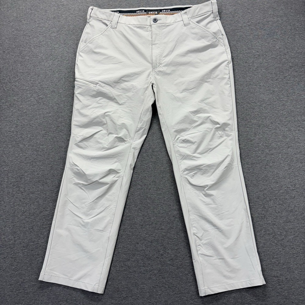 Orvis Performance Pants Mens 40x30 Gray Stretch Hiking Outdoor Nylon Quick Dry